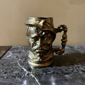 Vintage Civil War Soldier Commemorative Metal Bust Beer‎ Stein Toby Jug Mug